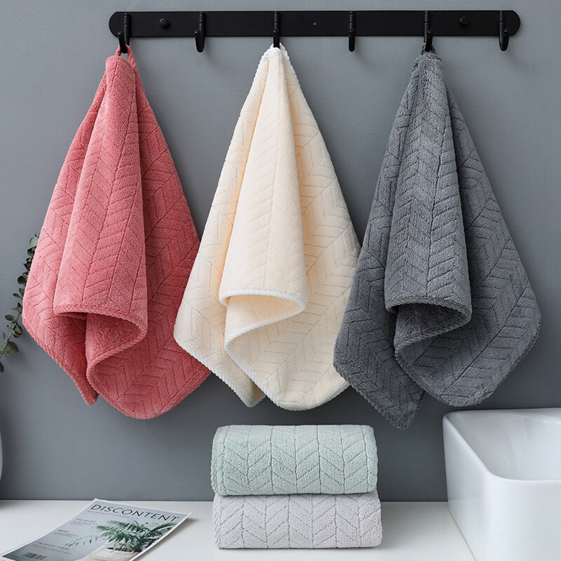 Coral Velvet Towel Ear of Wheat Adult Thickened Household Quick Dry Cleaning Face Towel Embroidery Towel Hair Towel